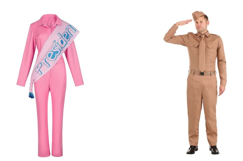 President Barbie costume and WWII soldier costume