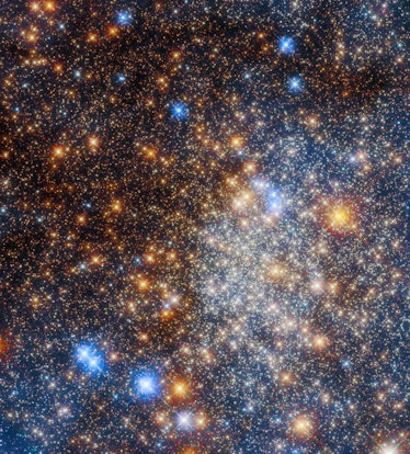 Numerous sparkling points are scattered throughout this image. They are stars of the globular cluste...