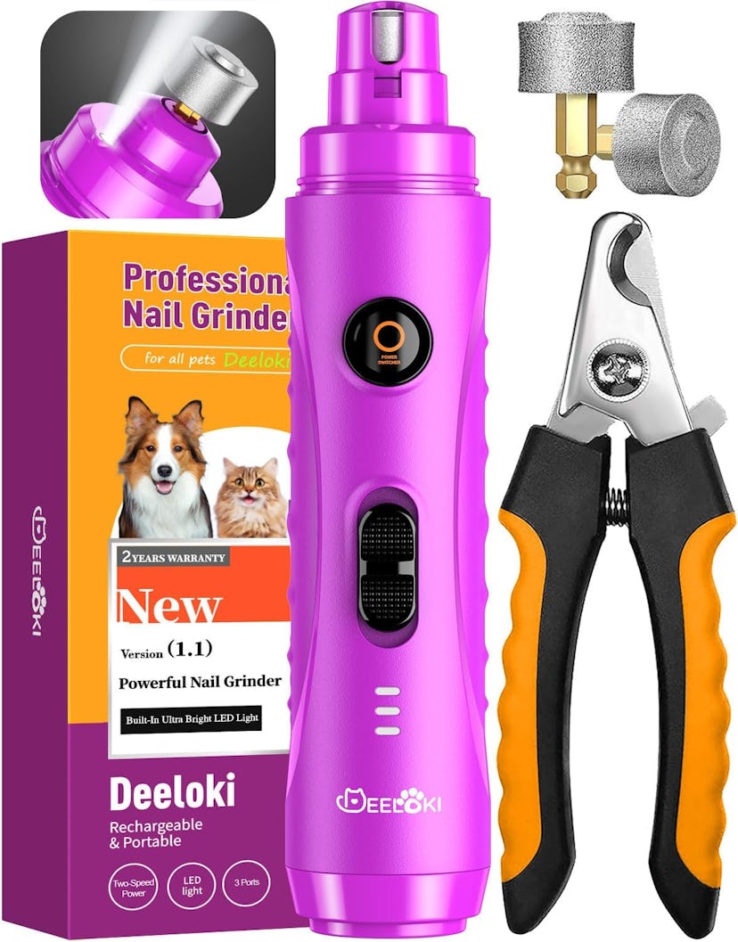 DEELOKI Dog Nail Grinder with LED Light