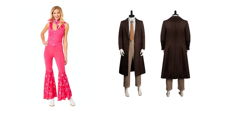 barbie cowgirl costume and Oppenheimer suit/jacket combo costume