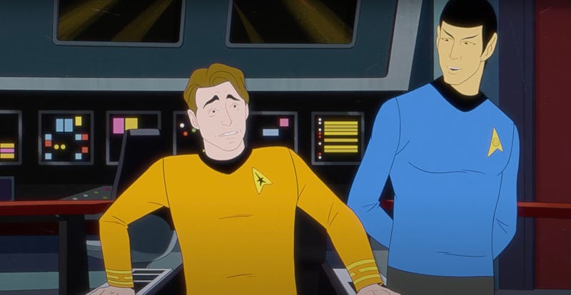 Captain Kirk (Pete Holmes) and Mr. Spock (Ethan Peck) in 'Very Short Treks.'
