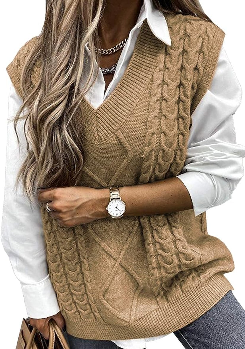 EVALESS Oversized Sweater Vest