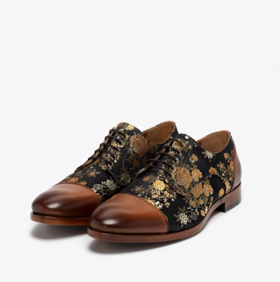 Mens floral formal shoe, perfect for family fall photo outfits
