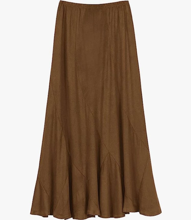 Urban CoCo Elastic Waist A-Line Midi Skirt