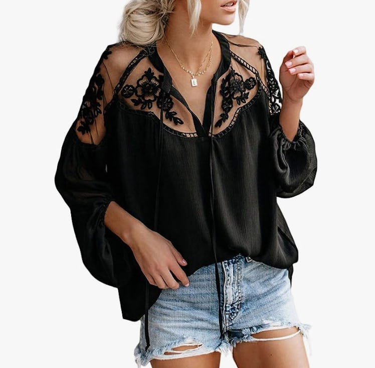 Asvivid Crochet Lace Top