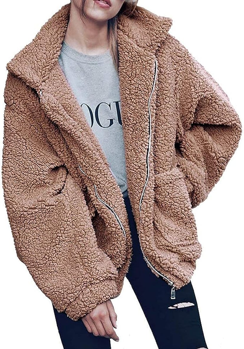 PRETTYGARDEN Oversized Faux Fur Jacket