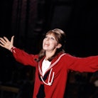 American actress and singer Barbra Streisand (as Fanny Brice) sings in a scene from the 1968 film 'F...