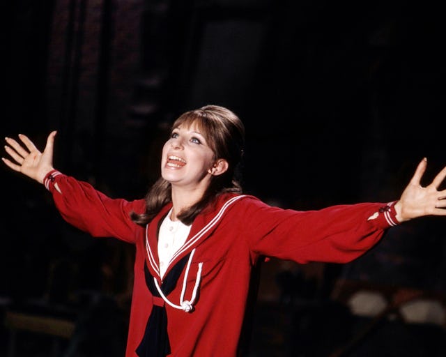 American actress and singer Barbra Streisand (as Fanny Brice) sings in a scene from the 1968 film 'F...