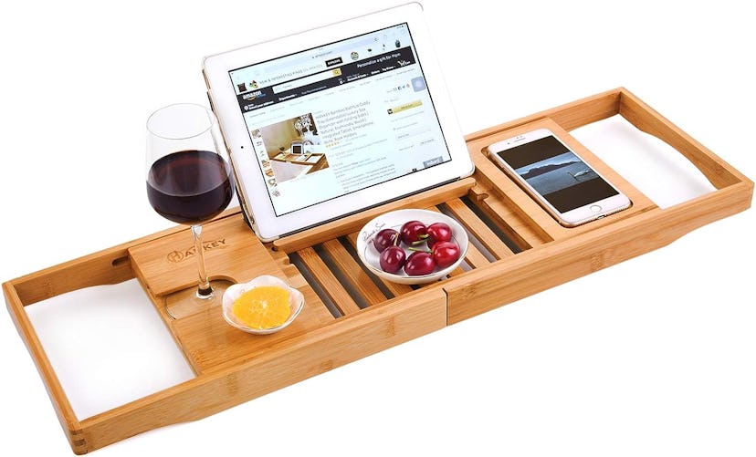 HANKEY Bamboo Bathtub Caddy Tray