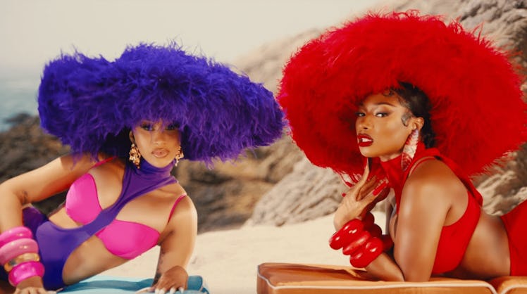 Cardi B and Megan Thee Stallion in the "Bongos" Video.