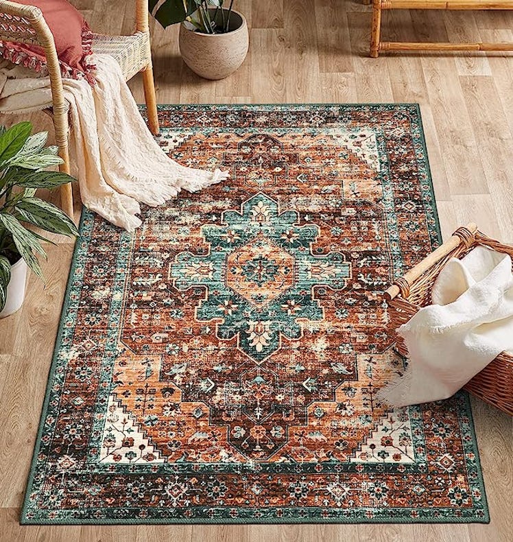 Moynesa Ultra-Thin Washable Vintage Area Rug 