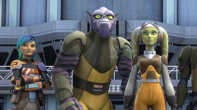 Sabine, Zeb, and Hera were pals in Rebels but apparently don’t hang out much years later. 