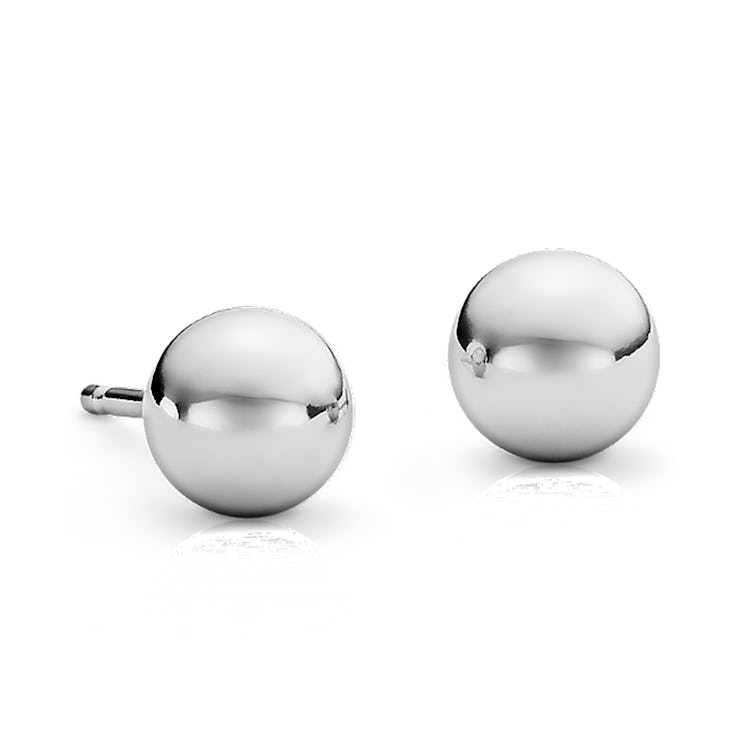 Platinum Ball Stud Earrings