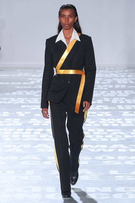 a look from peter do's debut helmut lang spring 2024 collection at nyfw