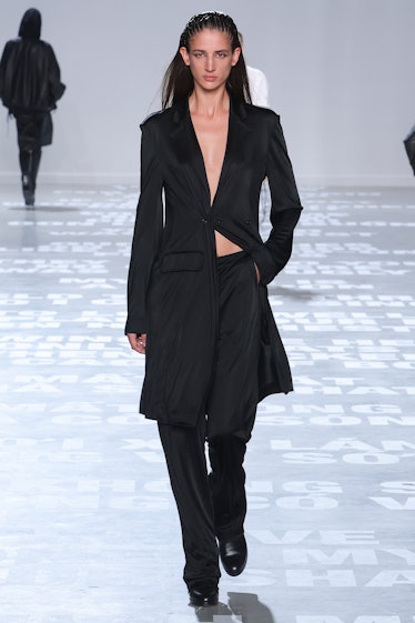 a look from peter do's debut helmut lang spring 2024 collection at nyfw
