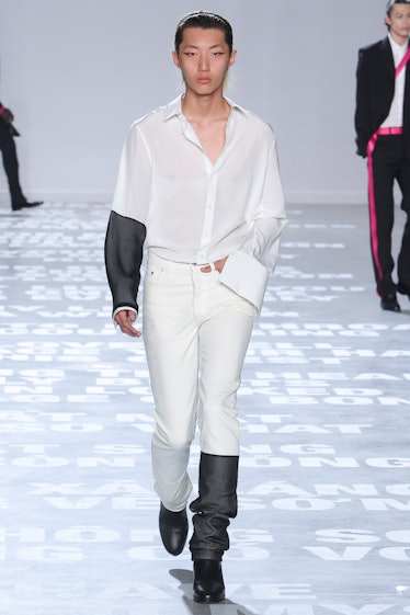 a look from peter do's debut helmut lang collection at new york fashion week