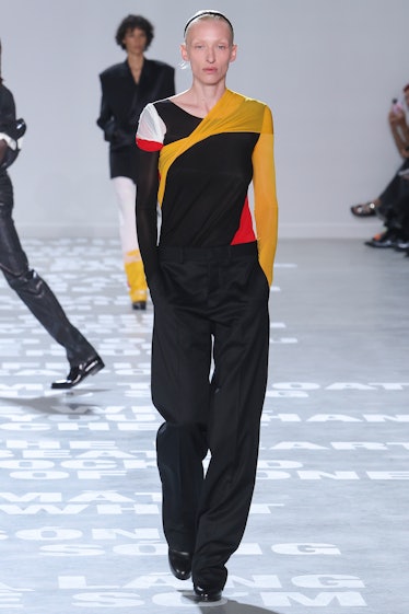 Model on the runway at the Helmut Lang Spring 2024 Ready To Wear Fashion Show at Skylight at Essex C...