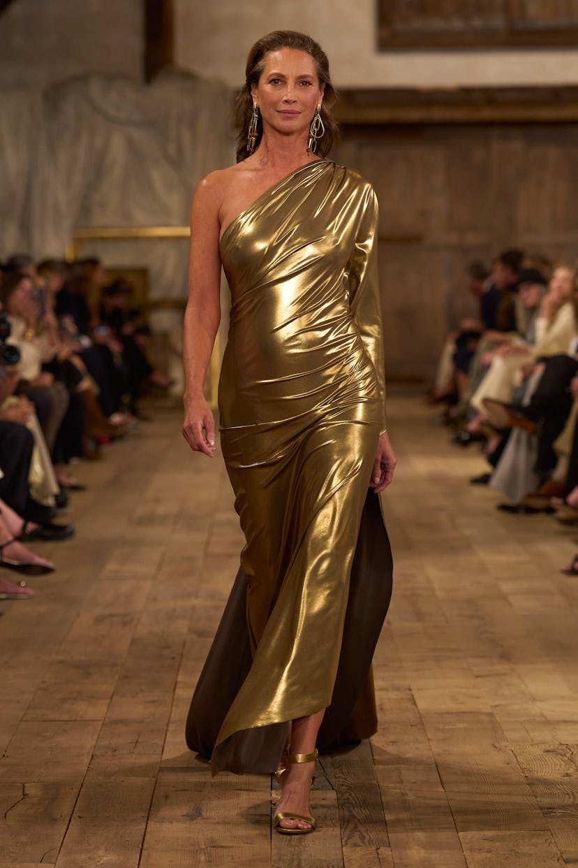 Christy Turlington closes Ralph Lauren’s spring 2024 show. Courtesy of Ralph Lauren