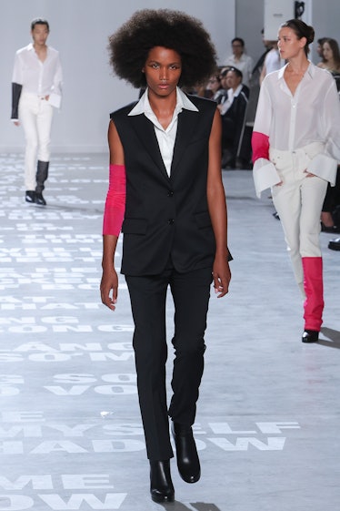a look from peter do's debut helmut lang collection at new york fashion week