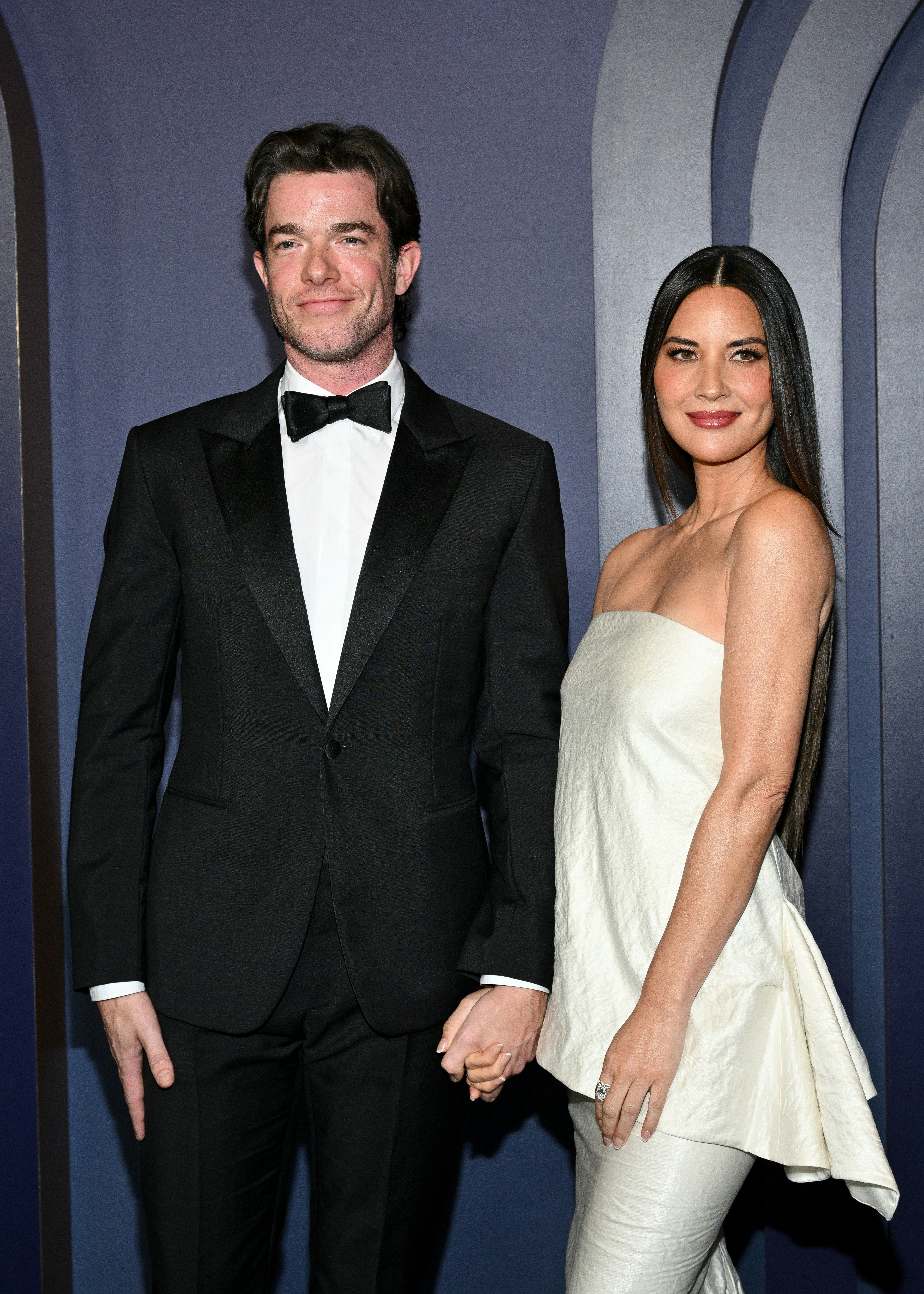 Olivia Munn & John Mulaney Match In Black-Tie Looks For Red Carpet Debut