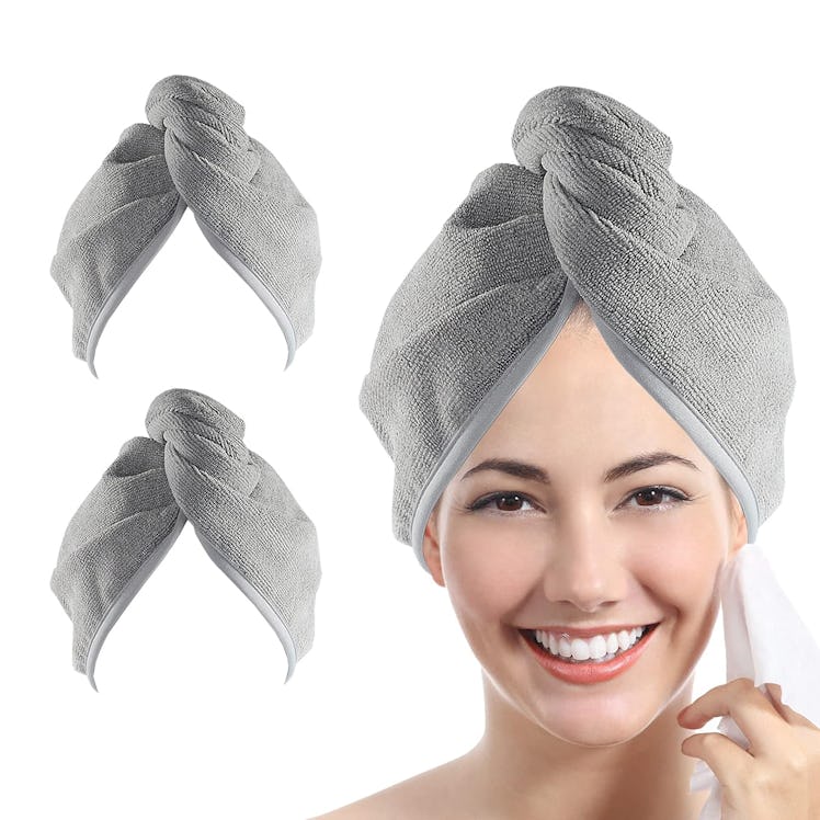 YoulerTex Microfiber Hair Towel Wrap (2-Pack)