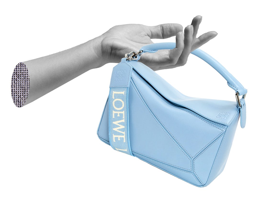 Loewe Puzzle Bag in powder blue.