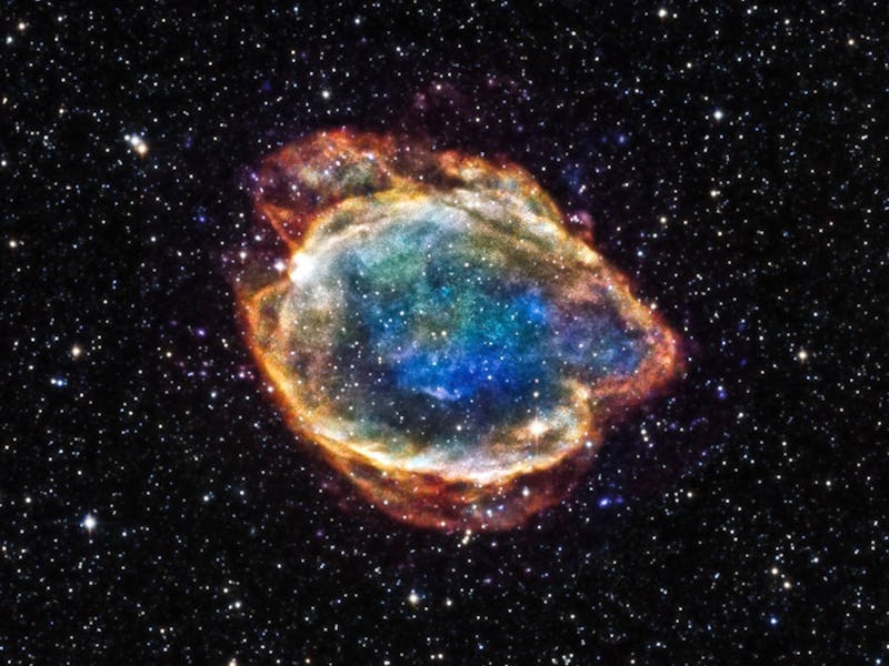 The remains of a Type Ia supernova – a kind of exploding star used to measure distances in the unive...