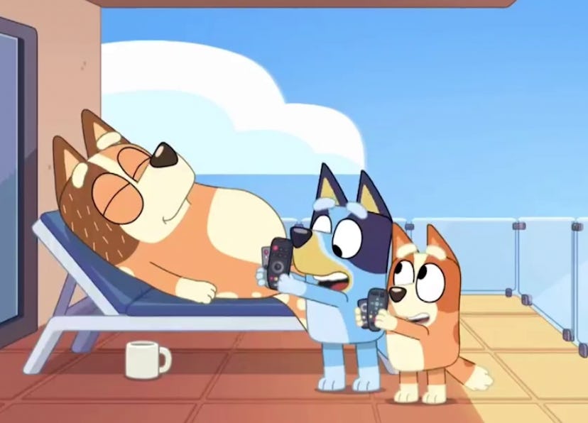 Chilli finally figures out how to relax in the new Bluey Relax episode