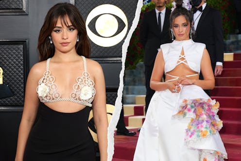 Camila Cabello at the 2023 Grammys and the 2022 Met Gala.