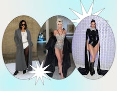 Kylie Jenner, Kim Kardashian, and Kendall Jenner wearing no-pants trend.