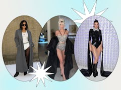 Kylie Jenner, Kim Kardashian, and Kendall Jenner wearing no-pants trend.