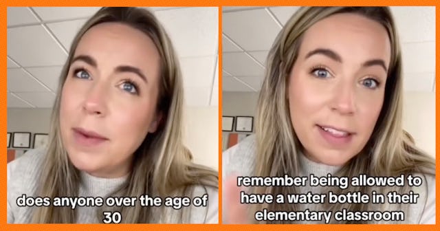 Millennials are talking about how they never brought water bottles to school in the 80s or 90s.