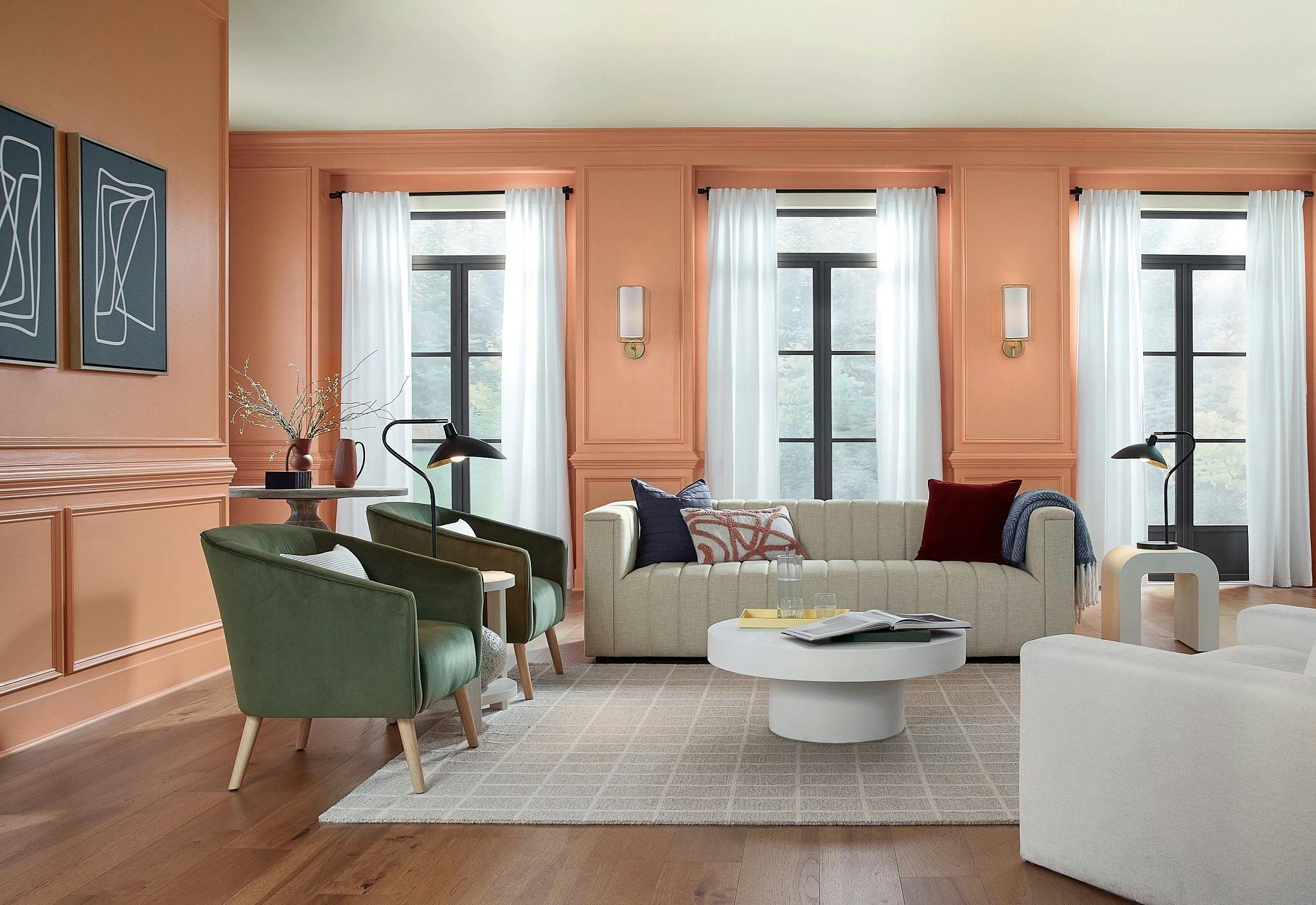 The 2024 Paint Trends Are A Departure From Barbie Core   De88f2ea 0ff4 4725 999f 0022b2728da1 Hgtv Home By Sherwin Williams Living Room Persimmon Hgsw6339 