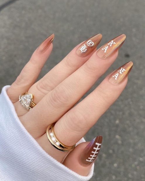 11 non-cheugy football-themed nail art ideas you'll love.