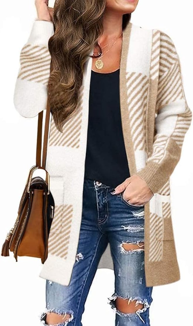 MEROKEETY Knit Sweater Coat