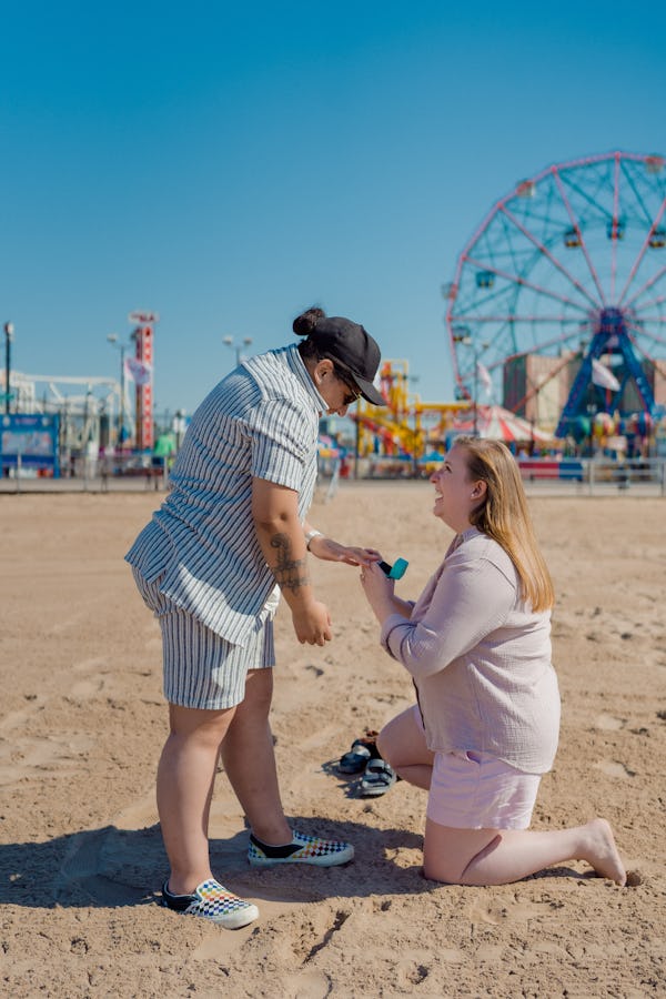 Proposal planner Amy Lynn Parmar pulled off a Coney Island engagement for clients Arielle Marteland ...