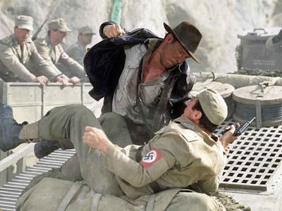 Indiana Jones punching a Nazi