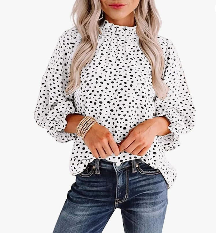 Avanova Leopard Mock Neck Blouse