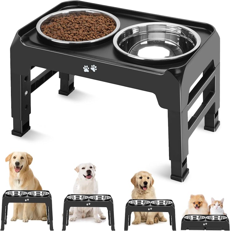 Elevated Adjustable Raised Dog Bowl