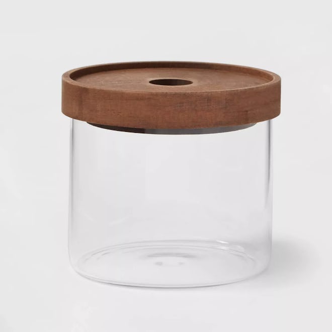 Glass Storage Canister with wood lid - Extra Small