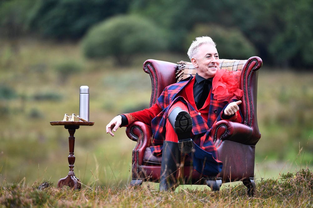 Alan Cumming on &lsquo;The Traitors.&rsquo; Photo via Peacock