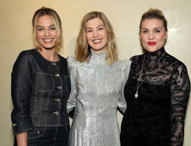 margot robbie, rosamund pike, and emerald fennell