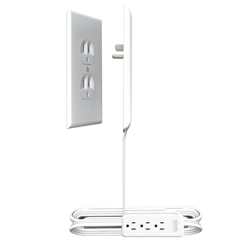 Sleek Socket Ultra-Thin Outlet and Cord Concealer with Power Strip