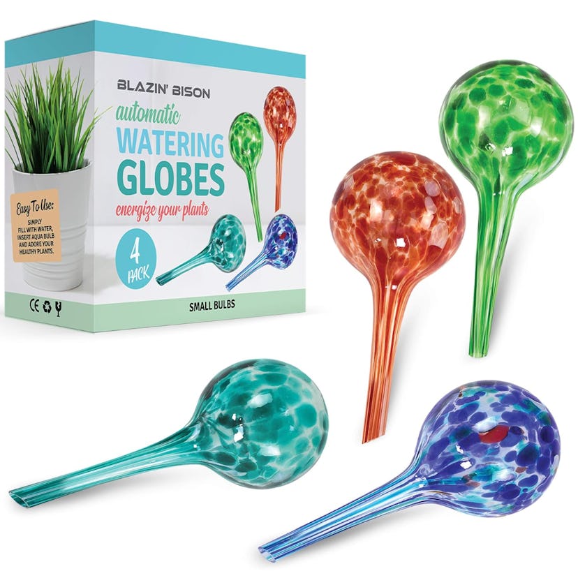  Blazin' Bison Indoor Plant Watering Globes (4-Pack)