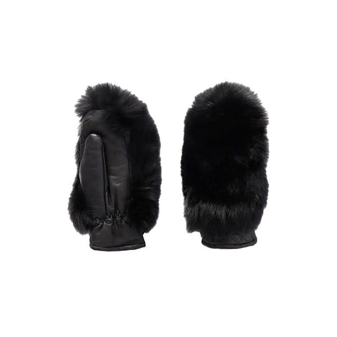 Goldbergh Hill Faux Fur and Padded Leather Mittens