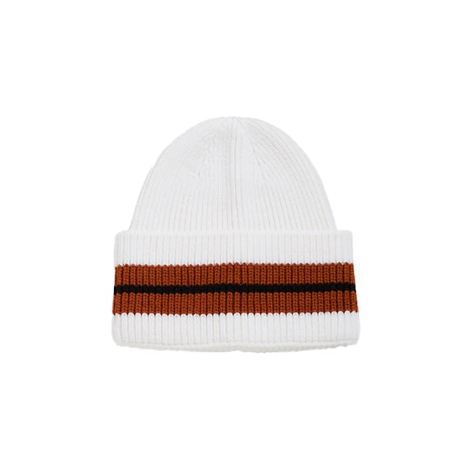 Zegna Wool-Knit Stripe Beanie Hat