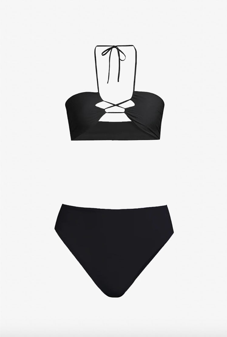 Ola Bikini with High-Waisted Bottom in Black
