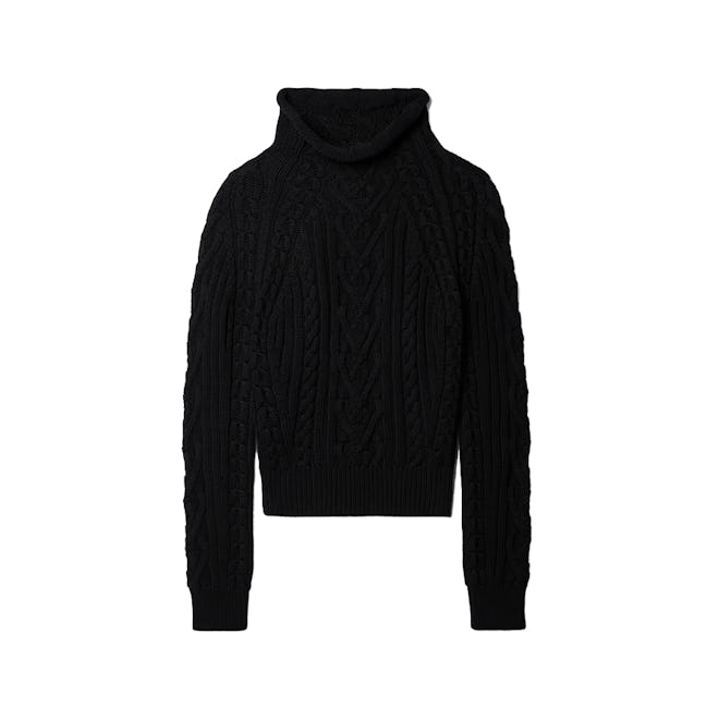 High Sport Aran Cable-knit Cotton Turtleneck Sweater