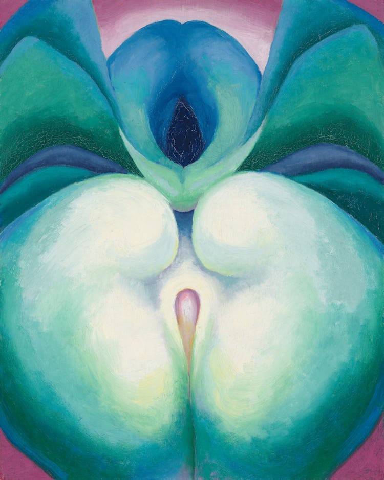 Georgia O’Keeffe, Série I – formes florales blanches et bleues, 1919. 