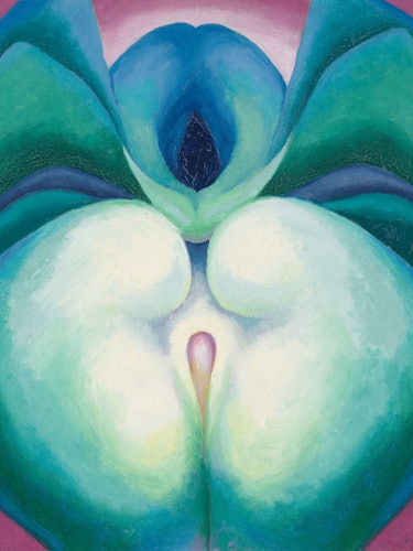 Georgia O’Keeffe, Série I – formes florales blanches et bleues, 1919. 